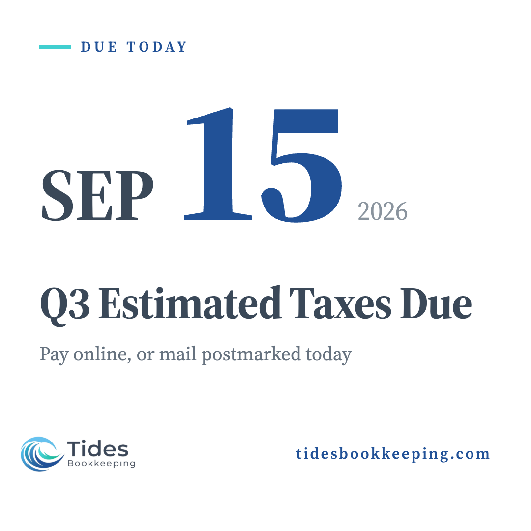 Today is the deadline for Q3 estimated taxes.